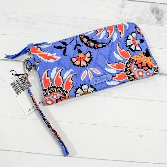 Vera Bradley RFID Tech Wristlet Phone Wallet Case in Mural Garden - Picture 3 of 5